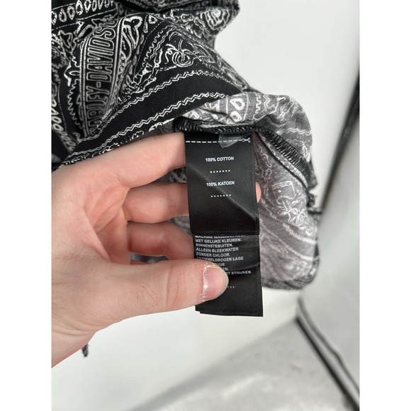 Harley Davidson Short Sleeve Button Up AOP All Over Print Bandana Print Size 4XL - Picture 4 of 6